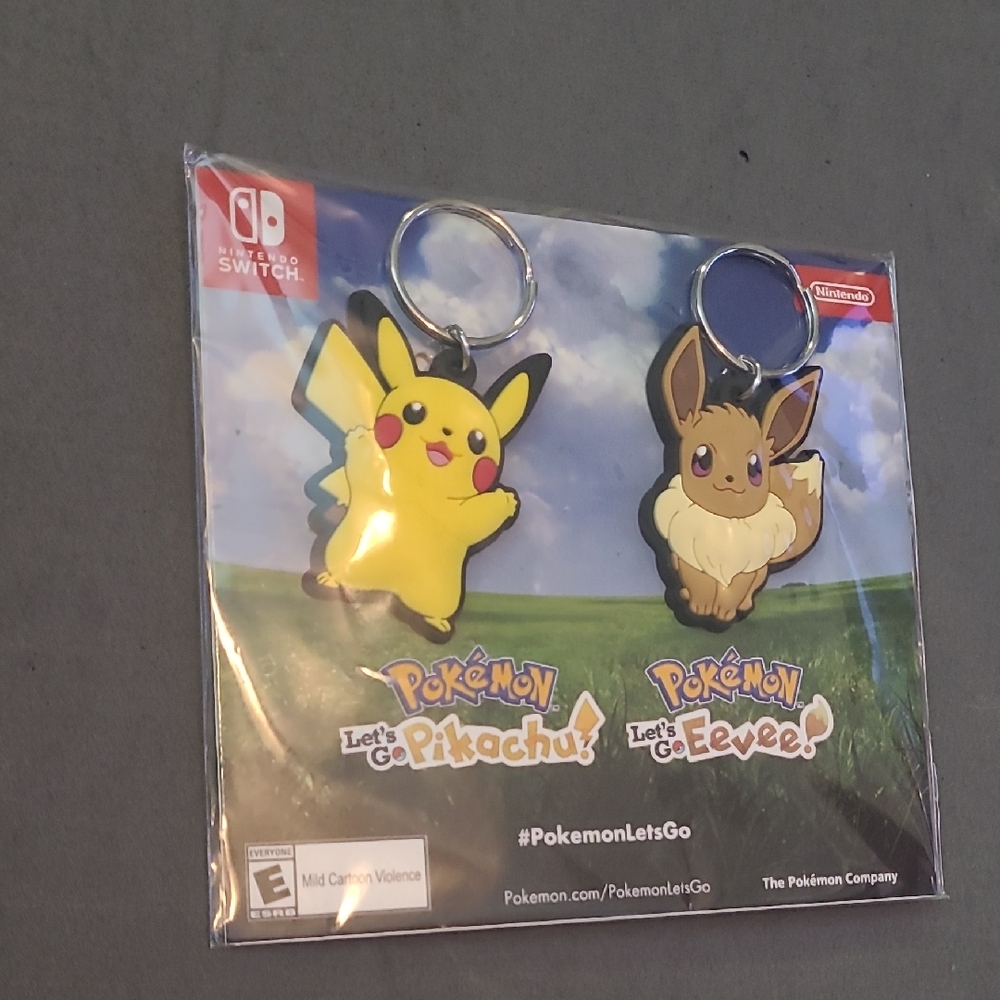 Pokemon Pikachu and Eevee Key Holders - Yellow and Brown